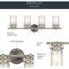 Brinley 4 Light 32 inch Brushed Nickel Wall Mt Bath 4 Arm Wall Light